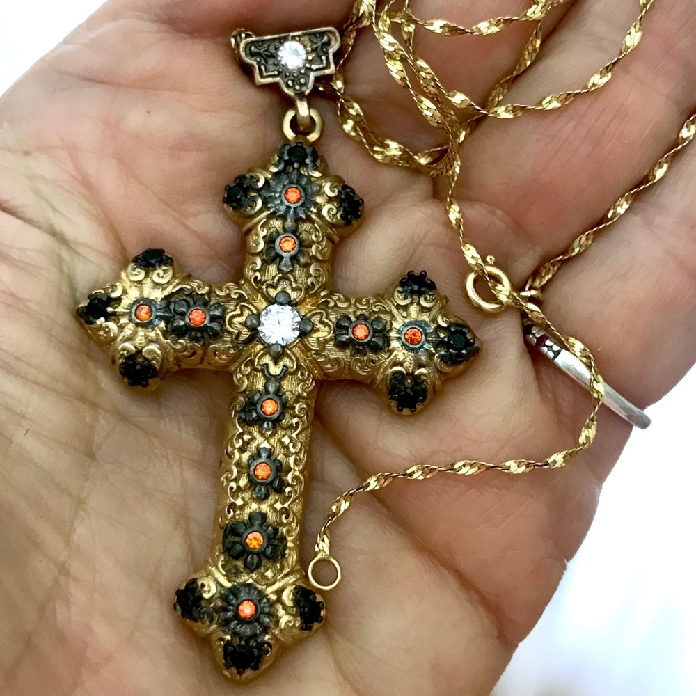 New sterling 925 cross pendant crystal